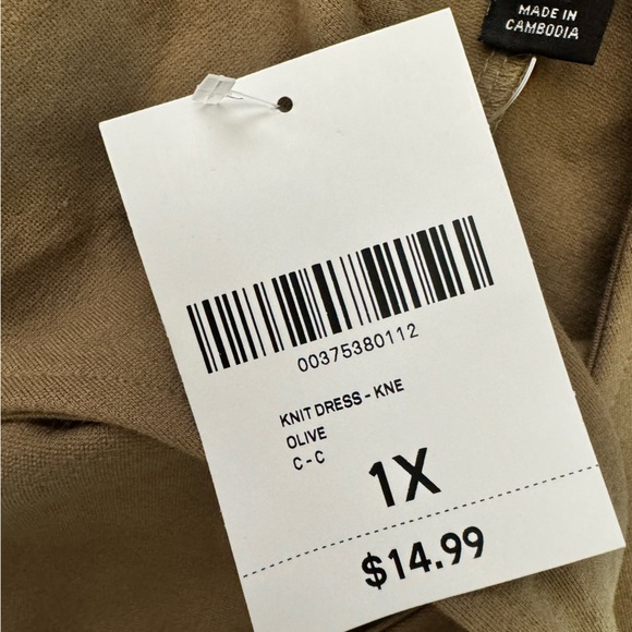 Forever 21+ Olive green bodycon dress. Size 1X. Never used. - Picture 2 of 4